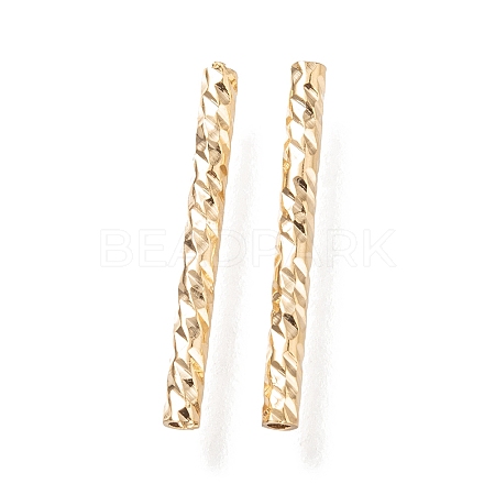 Corrugated Brass Tube Beads X-KK-H759-28B-G-1