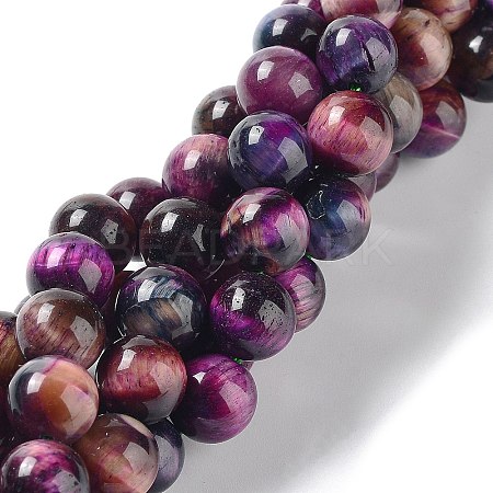 Natural Rainbow Tiger Eye Beads Strands G-NH0002-A01-C02-1