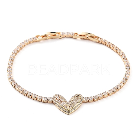 Golden Brass Link Bracelet BJEW-C055-05H-G-1
