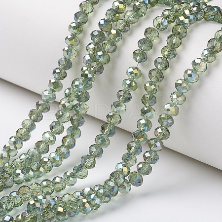 Electroplate Transparent Glass Beads Strands EGLA-A034-T2mm-S11-1