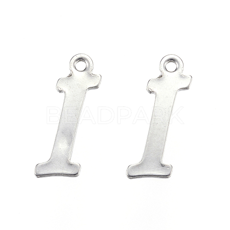 304 Stainless Steel Letter Charms X-STAS-F039-01I-P-1