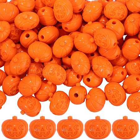 60Pcs Halloween Opaque Resin Beads RESI-SC0036-67-1
