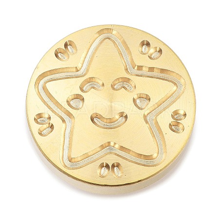 Golden Tone Wax Seal Brass Stamp Heads STAM-P002-01G-08-1