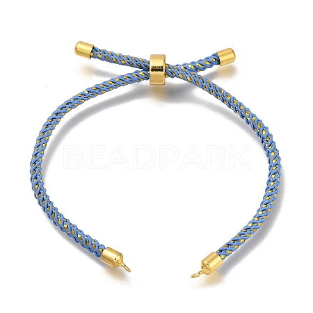 Braided Cotton Cord Slider Bracelet Making MAK-R001-01G-21-1