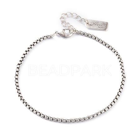 Brass Box Chain Bracelets BJEW-H537-04P-1