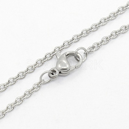 Unisex 304 Stainless Steel Cable Chain Necklaces STAS-O037-83P-02-1