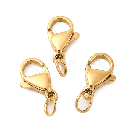 Ion Plating(IP) 304 Stainless Steel Lobster Claw Clasps STAS-AB12-G-02-1