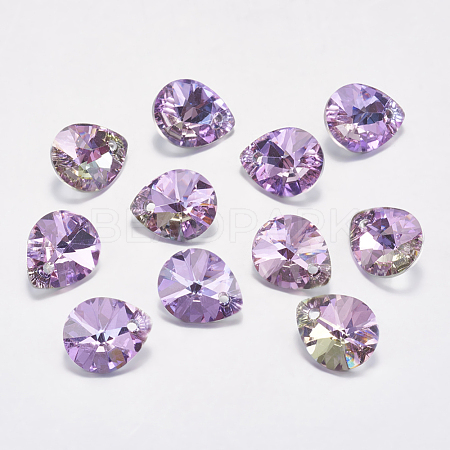 Faceted K9 Glass Rhinestone Charms RGLA-F053-C-001VL-1