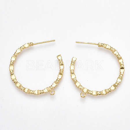 Brass Stud Earring Findings KK-T038-224G-1