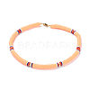 Handmade Polymer Clay Heishi Beads Choker Necklaces NJEW-JN02446-02-1