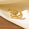 Brass Micro Pave Cubic Zirconia Cuff Open Rings FS-WG84ED8-01-1