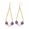 Natural Amethyst & Rose Quartz Dangle Earrings EJEW-JE05998-1