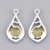 Faceted Glass Pendants GLAA-R204-A-S-NF-2