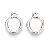 304 Stainless Steel Pendant Cabochon Settings STAS-T067-11P-1