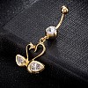 Eco-Friendly Brass Cubic Zirconia Navel Ring AJEW-EE0004-22A-4