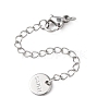 304 Stainless Steel Chain Extender with Flat Round Charms STAS-G383-04P-2