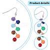 ANATTASOUL 2 Pairs 2 Style Dyed Natural & Synthetic Mixed Gemstone Round Beaded Dangle Earrings EJEW-AN0002-78-3