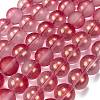Frosted Transparent Glass Bead Strands GLAA-P065-10mm-09-2
