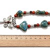Ethnic Style Alloy & Porcelain Ceramic Beads Butterfly Pendant Tassel Y Necklaces NJEW-D308-01B-3
