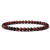 4mm Round Natural Mahogany Obsidian Beads Bracelet for Men KG3069-12-1