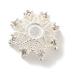 Brass Micro Pave Clear Cubic Zirconia Bead Caps KK-C072-01B-S-1