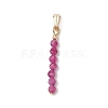 12Pcs 12 Styles Natural Mixed Stone Faceted Round Beaded Pendants PALLOY-JF03556-01-2
