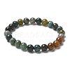 Natural Indian Agate Bead Stretch Bracelets X-BJEW-K212-B-010-7