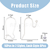 DICOSMETIC 16Pcs 2 Styles 925 Sterling Silver Hoop Earrings & Earring Hooks STER-DC0001-11-2
