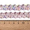 Baking Paint Electroplate Transparent Glass Beads Strands EGLA-Q136-03A-08-4