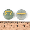 Brass Elder Futhark Alphabet Engraved Symbol Flat Round Natural Green Aventurine Rune Stones G-I373-01I-3