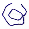1 Strand Opaque Solid Blue Color Crystal Glass Rondelle Beads Strands X-EGLA-F048A-05-3