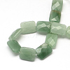 Faceted Rectangle Green Aventurine Beads Strands G-R304-12-2