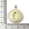 Brass Pave Shell Pendants KK-I708-16C-G-3