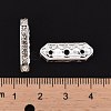 Silver Color Plated Hexagon Brass Grade A Rhinestone Bridge Spacers X-RB-H236-S-4