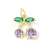 Brass Micro Pave Cubic Zirconia Pendants KK-Z101-06G-02-1