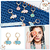 Sheep & Cloud Alloy Enamel Pendant Locking Stitch Markers HJEW-AB00131-4