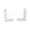 Tarnish Resistant 304 Stainless Steel Letter Charms X-STAS-O072-L-1