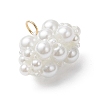 Pearlized Glass Pearl Beads Pendants PALLOY-MZ01101-01-3