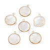 Natural White Shell Pendants KK-K252-06G-01-2