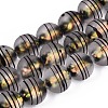 Frosted Handmade Foil Glass Beads Strands FOIL-Q002-02D-1