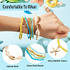 2 Bags Summer Beach Glass Seed Beaded & Natural Shell & Alloy Starfish Charm Anklet Sets AJEW-TA0003-69B-4