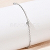 Brass Micro Pave Clear Cubic Zirconia Heart Link Chain Bracelets KK-CBA6980-23P-3