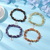 12Pcs Natural & Synthetic Gemstone Chip Beaded Stretch Bracelets BJEW-JB11133-5
