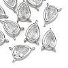 SHEGRACE Brass Pave Clear Cubic Zirconia Teardrop Chandelier Component Links XGRQ2O074-428P-1