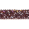Transparent Electroplate Glass Beads Strands EGLA-A039-T6mm-B05-1