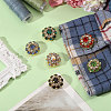 12Pcs 6 Colors Brass Rhinestone Cufflinks DIY-GL0007-16-5