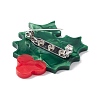 Green Cellulose Acetate(Resin) Christmas Brooch Pin JEWB-K009-01B-3