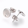 304 Stainless Steel Stud Earring Findings STAS-G178-01P-8mm-2