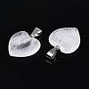 Heart Natural Crystal Pendants G-Q438-15-3