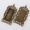 Vintage Tibetan Style Alloy Large Pendant Cabochon Bezel Settings TIBEP-M018-129AB-NF-2